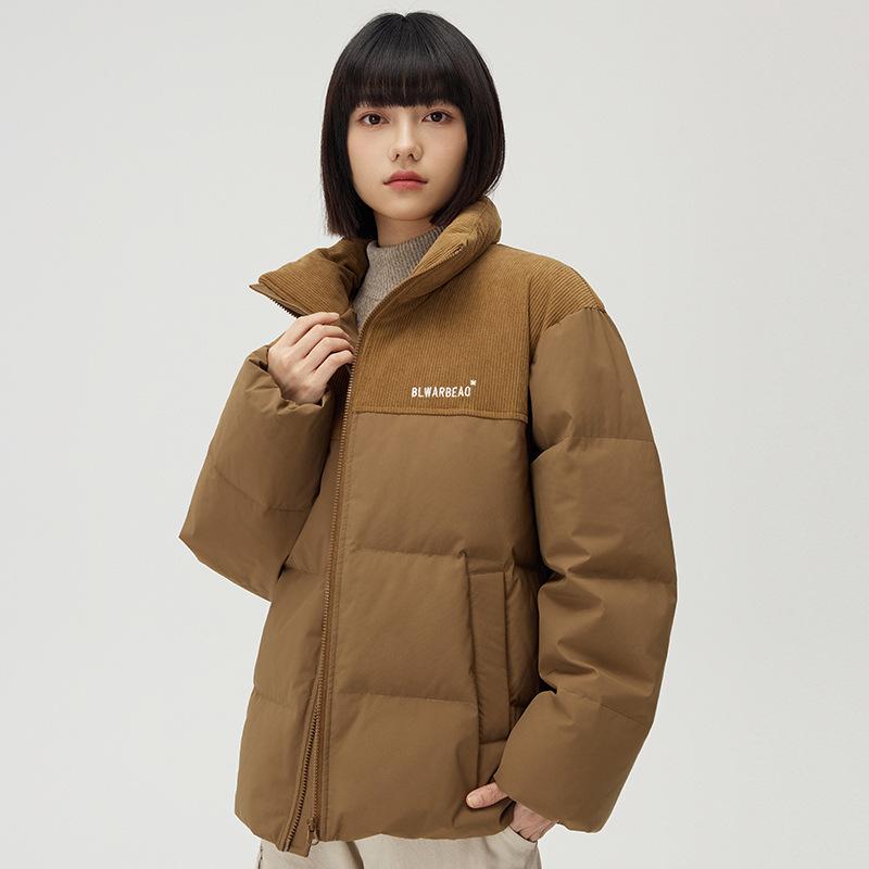 

Мужская короткая куртка-пуховик со стойкой воротником, на белом утином пуху, утолщенная теплая куртка 3XL хаки