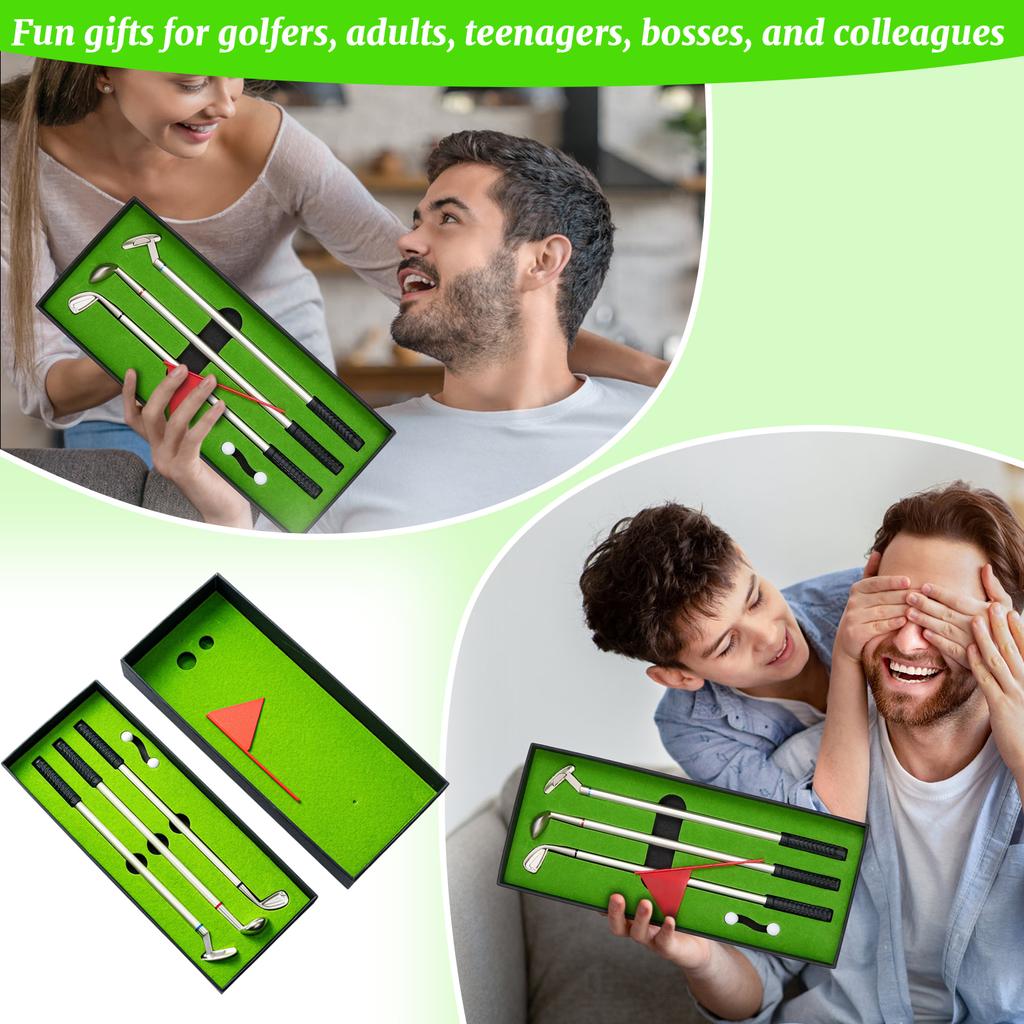Golf Ball Pen Set & Desktop Golf Putting Game - A Fun Gift For Golfers, Adults, Teenagers, Bosses, And Colleagues.