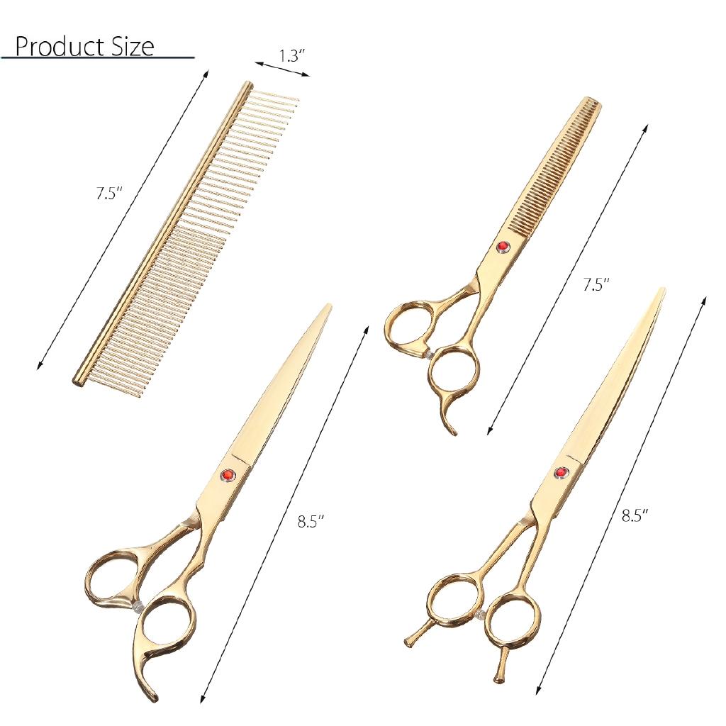 

26x16x3.8см 8 Профессиональные ножницы для груминга питомцев Собака Кошка Щенок Стрижка волос Филировочные Ножницы-расческа Набор