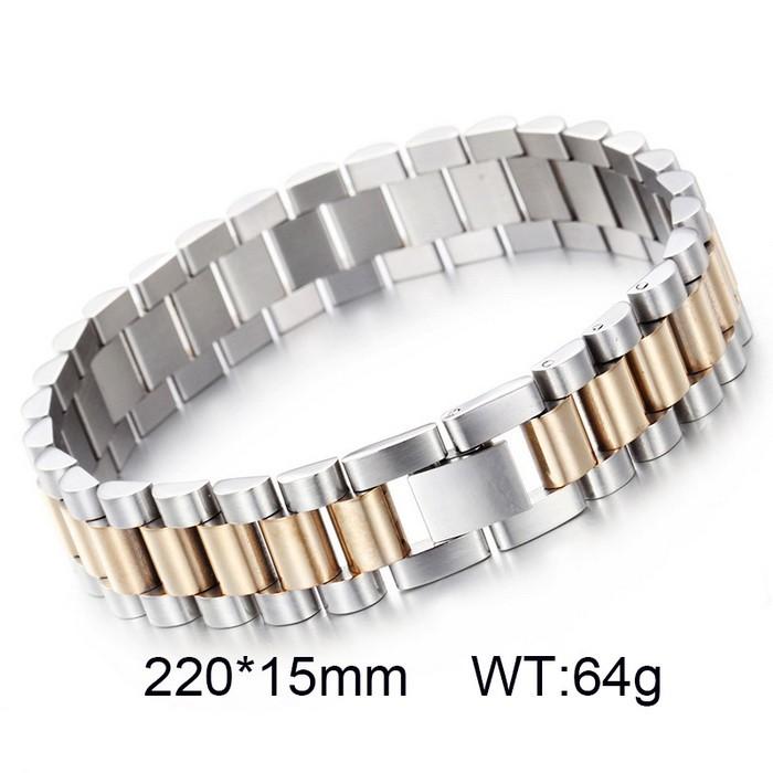 Kalen 9/10/15mm Golden Watch Strap Stainless Steel Bracelet For Men Women High Polished Bangle Party Holiday Jewelry Gifts