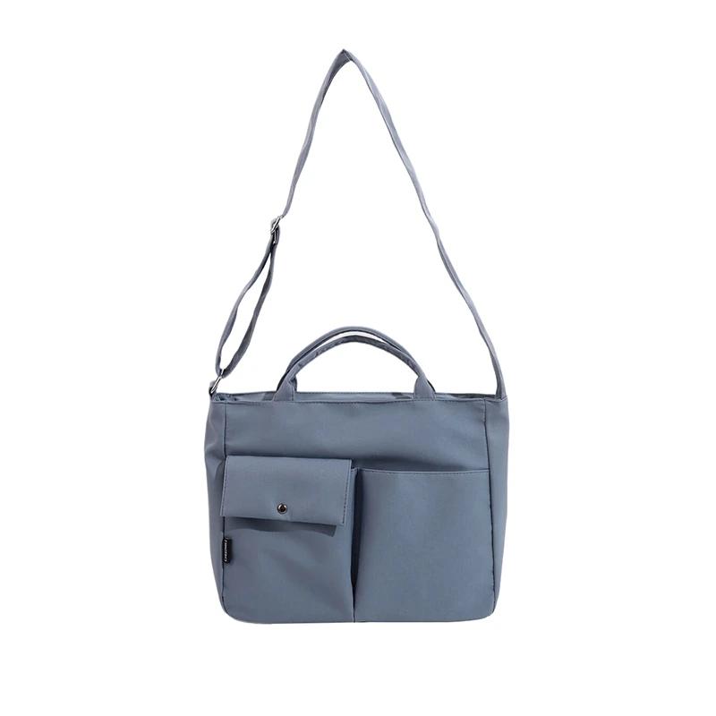 Canvas-Umhängetaschen mit Reißverschluss für Damen, einfarbige Schultertaschen, Messenger-Tasche mit hoher Kapazität, Mode