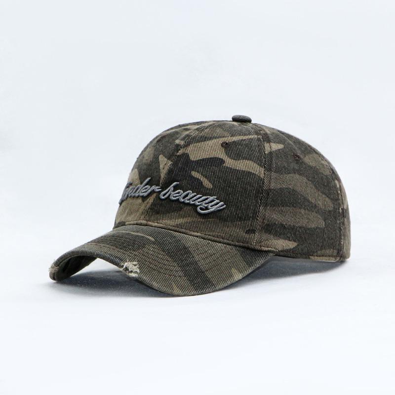 New camouflage embroidered baseball cap female street trendy brand soft top sun hat male autumn cap showing small face