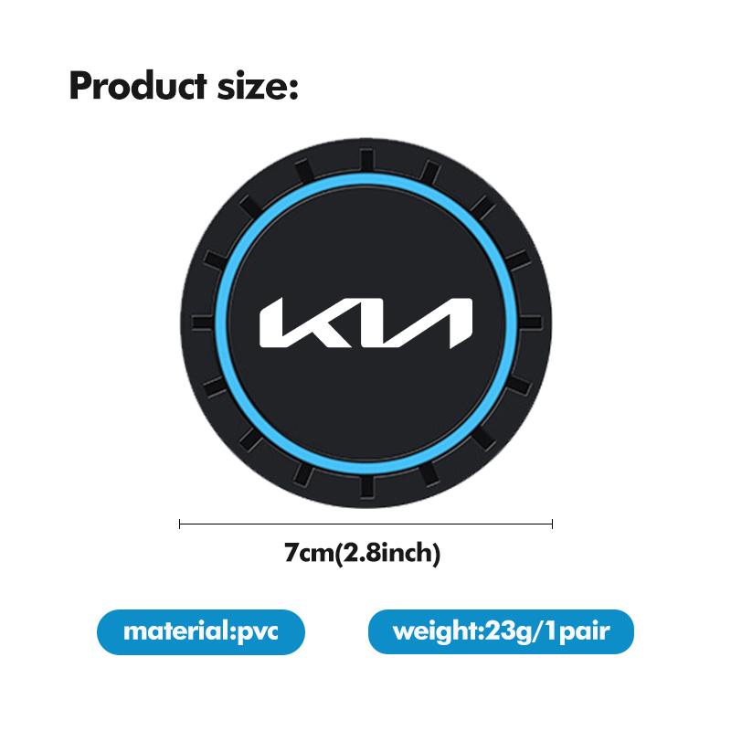 BXZE2 For KIA 2Pcs Car Coaster Water Cup Bottle Holder Mat Anti-slip Pad Rio K5 K2 Sportage Ceed Sorento Picanto Stinger Soul