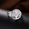Women's Tree of Life Ring Hollow Out Round Fashion Unique Design Copper Plated Platinum Color Jewelry Accessory Creative Floral Inspired