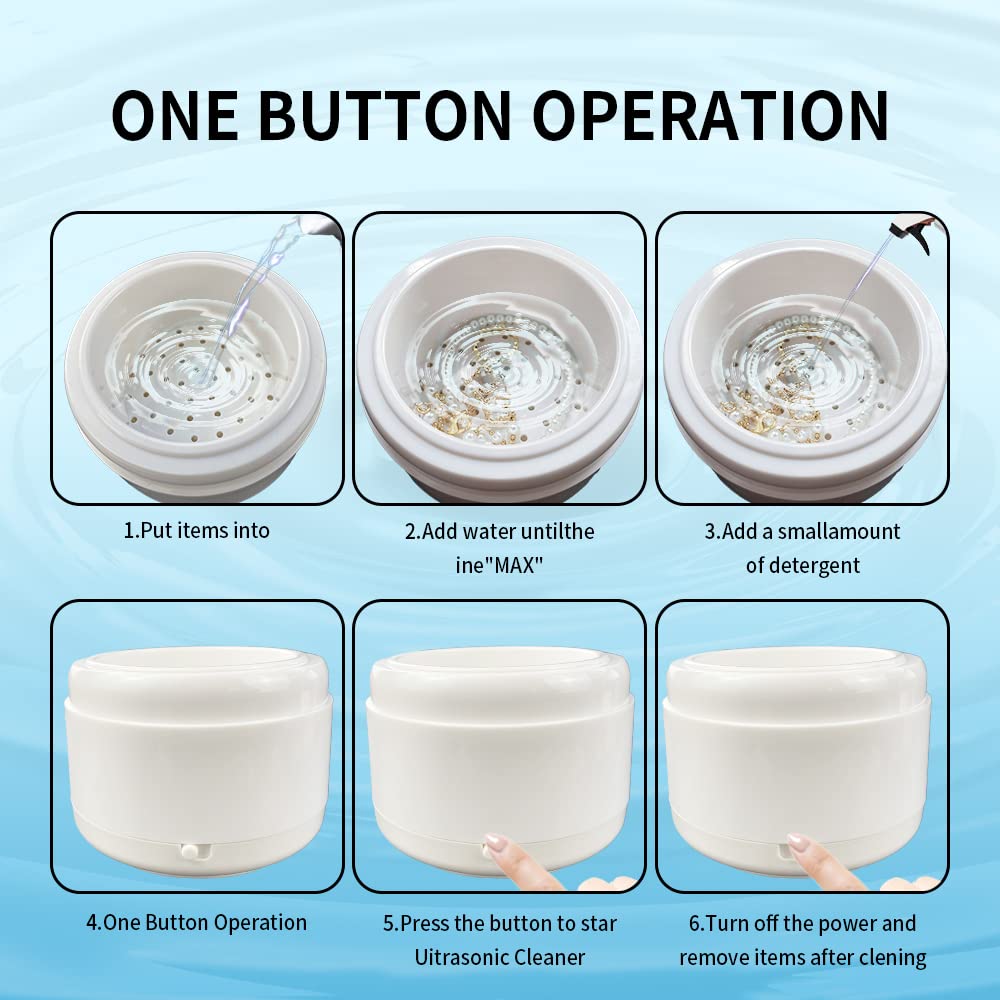 Professional Jewelry Cleaner with for Rings Watches Coins Tools Earrings Necklaces Portable Jewelry Cleaner Machine