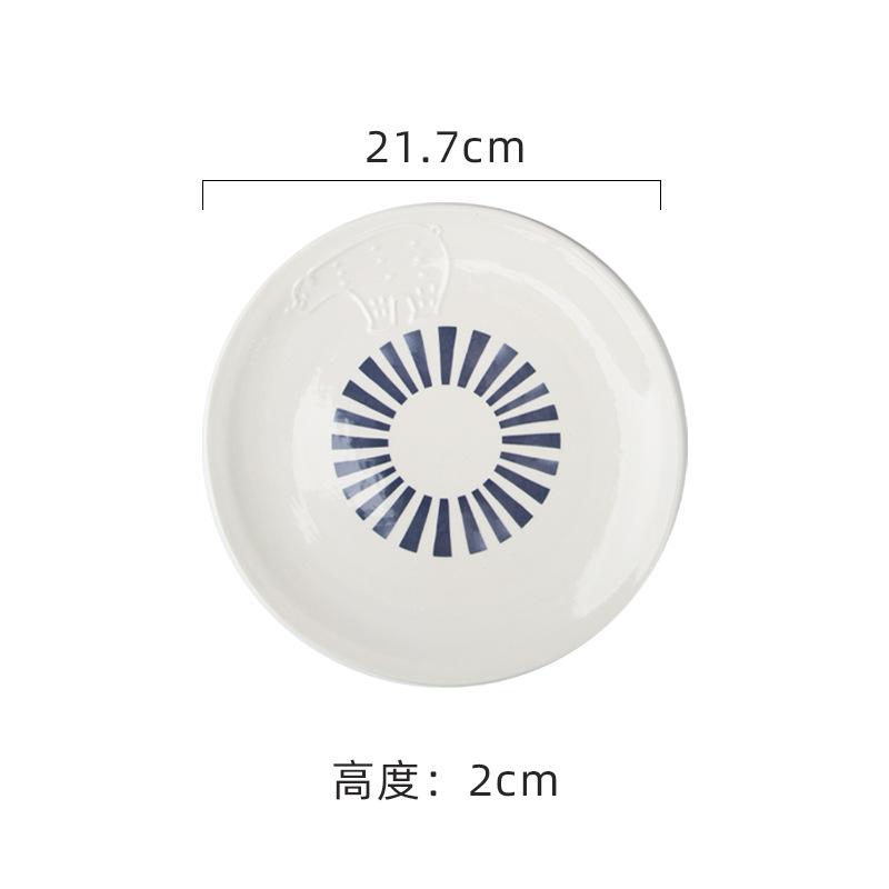 Polar Bear Cute Tableware Set Household Hat Bowl Ceramic Plate High Value Fruit Dessert Plate