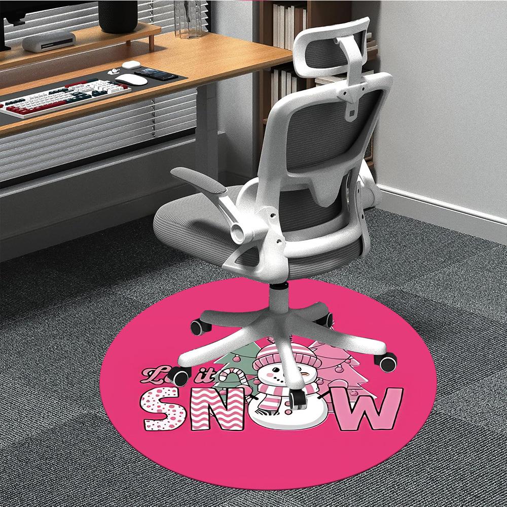 

1pc Snowman Office Round Rug, Non-slip, Soft and Durable Office Rug for Interior Decoration, Perfect for Office, Beautiful Decoration yy260324024 80cm by 80cm