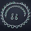 Bridal Wedding Dress, Banquet Jewelry Set, Micro-Inlaid Zircon Earrings, Necklace Jewelry Three-Piece Set