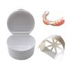 Denture Bath Box Case  False Teeth Storage Box with Hanging Net Container
