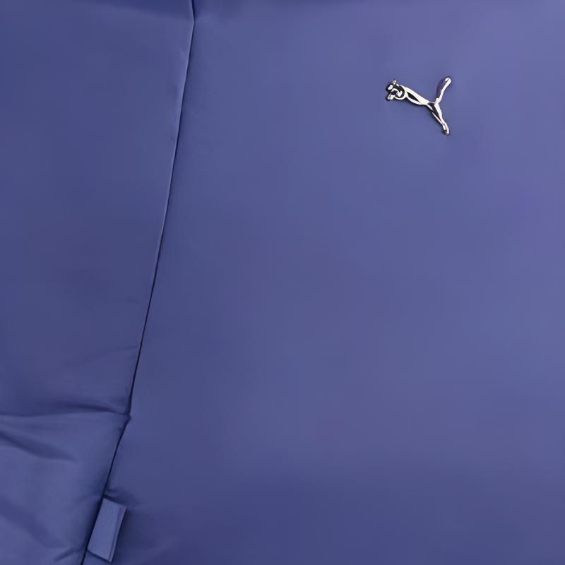 Puma Solid Color Minimalist Versatile Silver Logo Zipper Closure Fabric Tote Bag Women Tote Bags Violet 091444-02