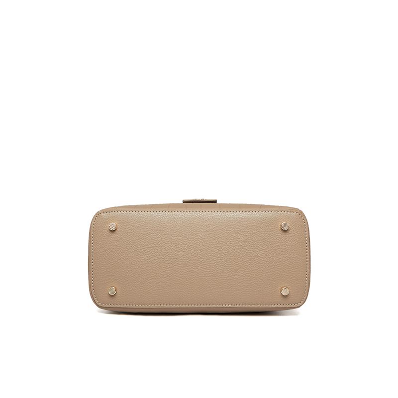 Genuine Leather Shoulder Bag with Crocodile Pattern Real Skin High-quality Feminine Milk-colored Bags