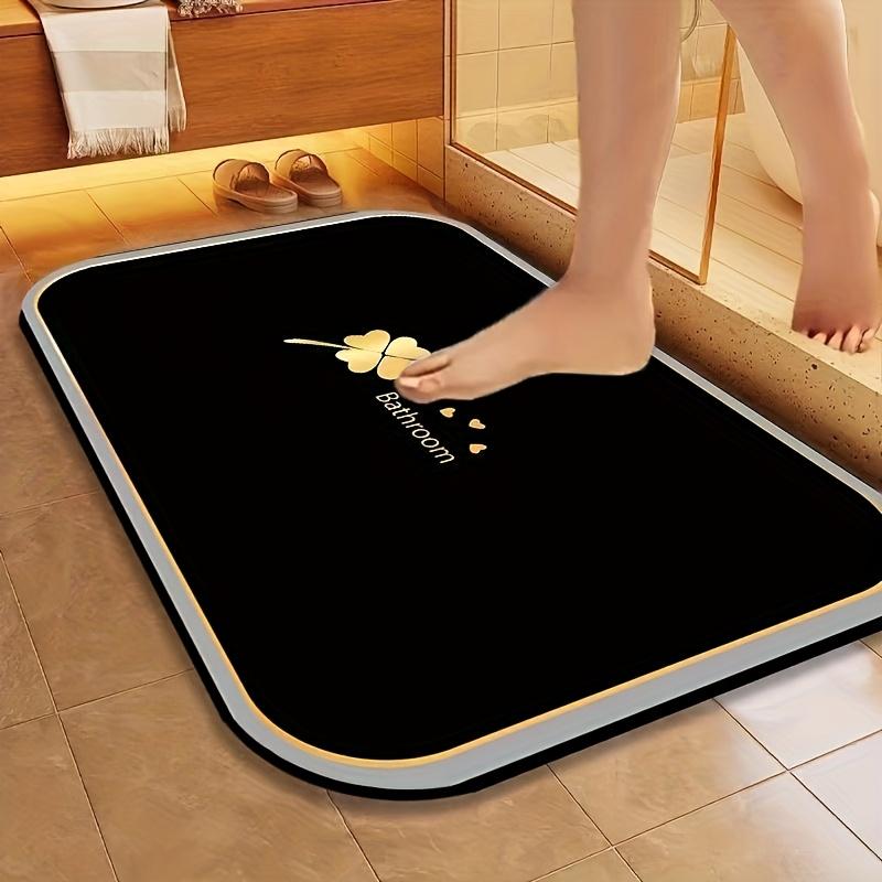 Quick Dry Bathroom Mat, Super Absorbent Diatomite, Non-Slip and Water-Absorbing, Soft and Comfortable