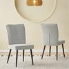 Set of 2 Dining Chairs with Metal Legs, Upholstered Chairs with Velvety Houndstooth Cover, Kitchen Chairs for Dining Room and Living Room, Light Grey