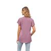 Sommer T-shirt Europäischen und Amerikanischen Neue Produkt frauen Satin V-ausschnitt Rüschen Ärmeln Mode Büro Arbeit Top S-2XL