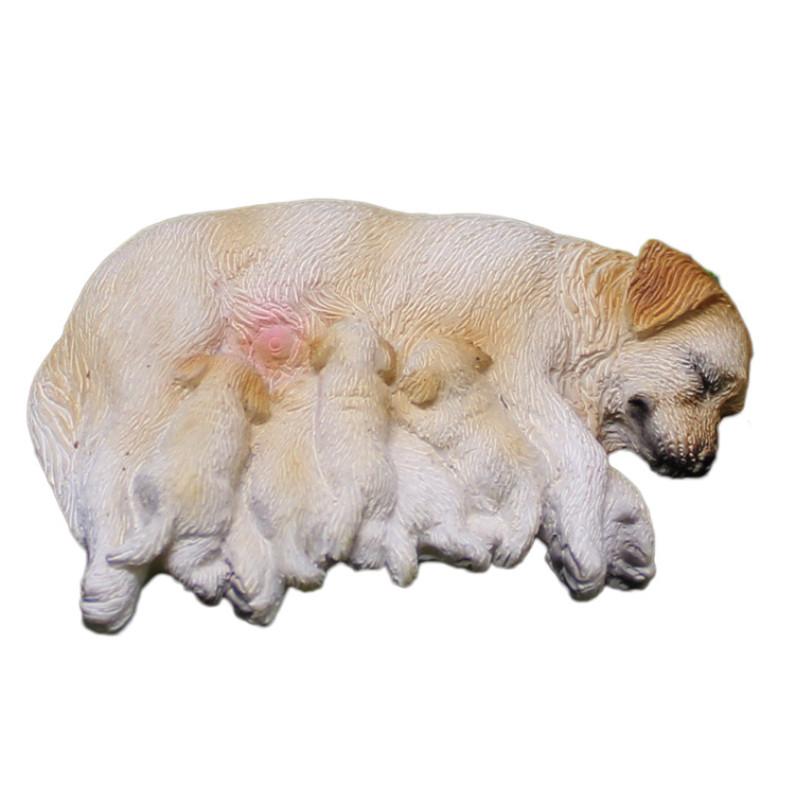 Miniature Animal Resin Set Labrador And Puppy Figurine Garden Decor Ornament