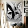 Tokyo Ghoul Wall Tapestry Aesthetic Wall Hanging Printed Fabric Blanket Decorative Tapestries for Bedroom Living Room Home Decor