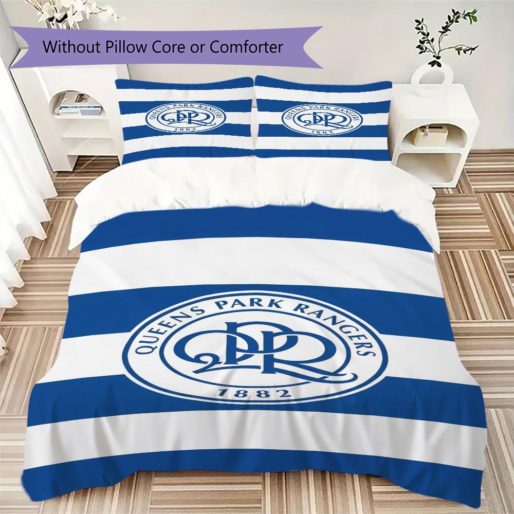 Queens Park Rangers fc Pattern Bedding uilt Set uilt Cover Pillowcase Home Decoration Birthday Gift (1 * duvet cover + 2 * pillowcase without core)