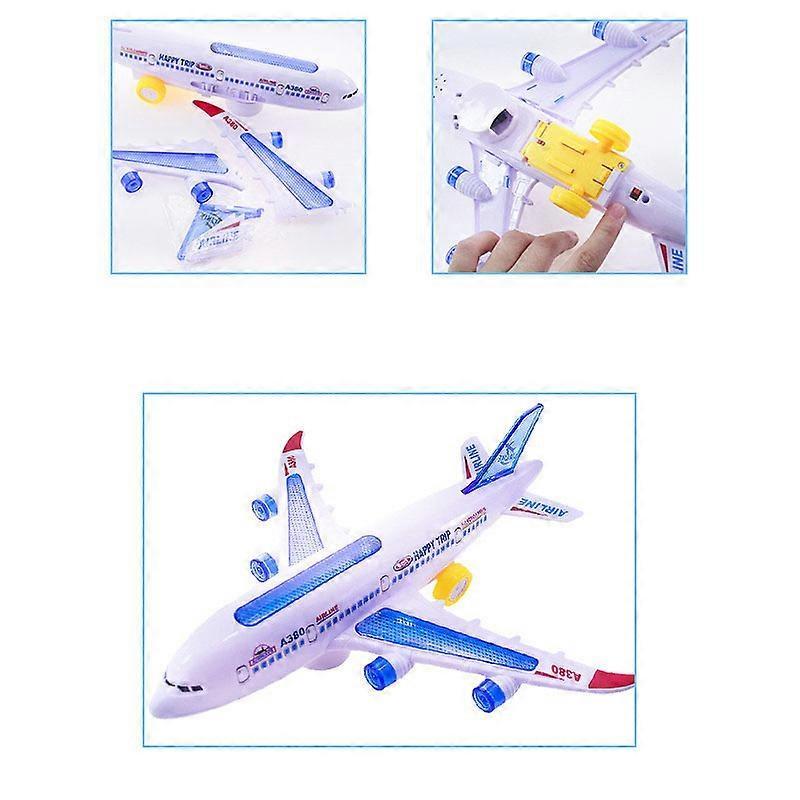 Novel Music Universal Airbus A380 Plane Model Toy Vehicles Fashion Flashing Assembly Automatic Steering Electric Airplane Toys