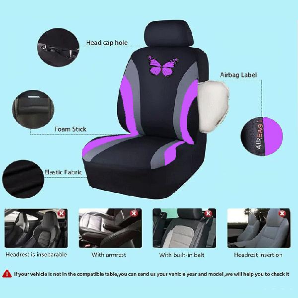 New Available Butterfly Car Seat Cover Full Set Universal Car Seat Protection Covers Car Interior Accessories