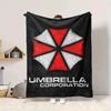 1Pc Umbrella Corporation Logo Flannel Blanket, Soft And Comfortable, Casual Warm, Camping Travel, Christmas, Halloween Xmas Gift L1543