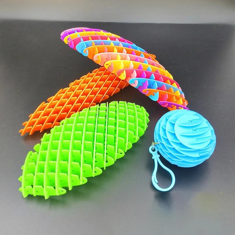 Scalable 3D Deformed Worm Elastic Net New Strange Puzzle Vent Decompression Artifact Pop It Toy Bouncy Ball