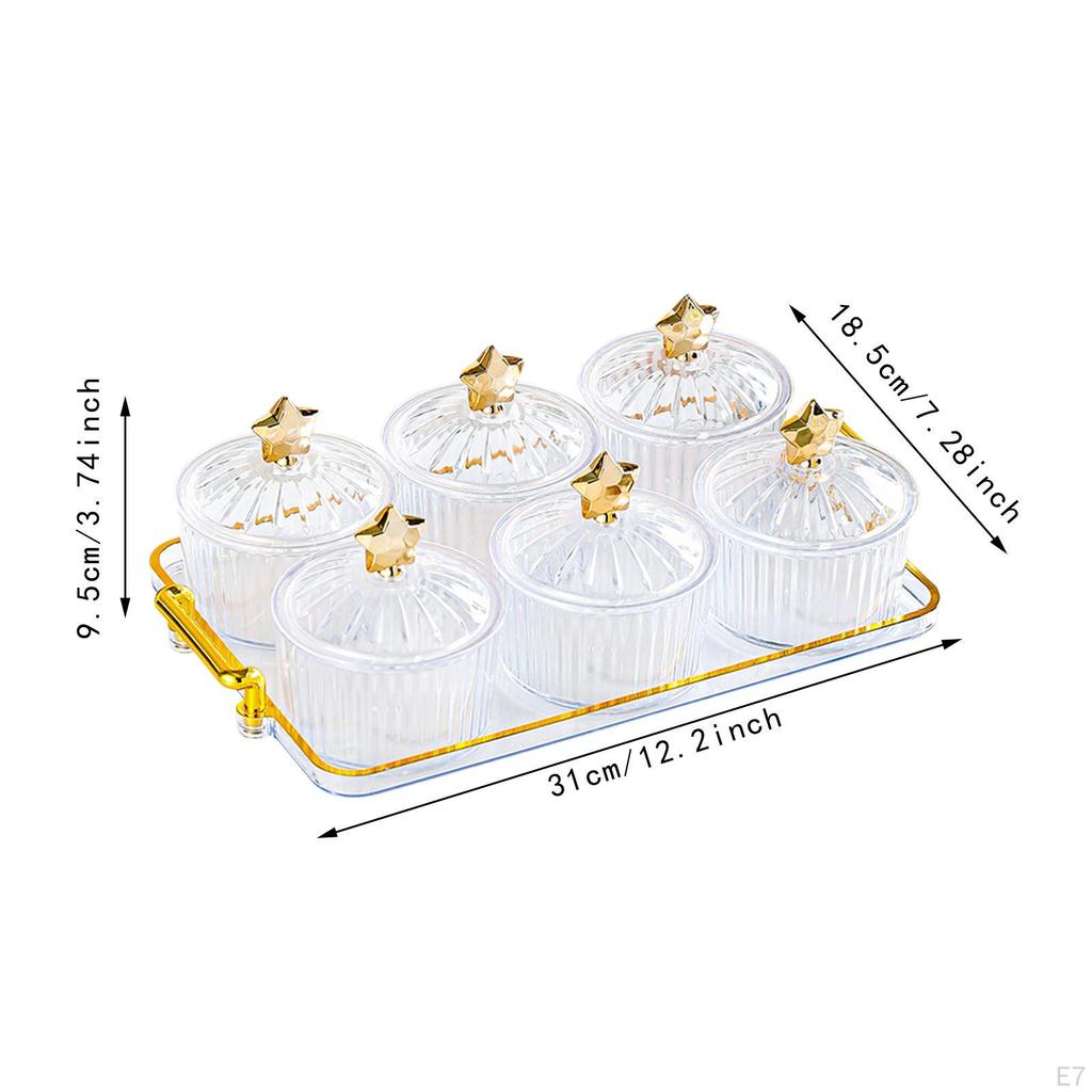 Dry Fruit Tray with Lid Desserts Serving Plate Decorative Divided Nut Bowl for Living