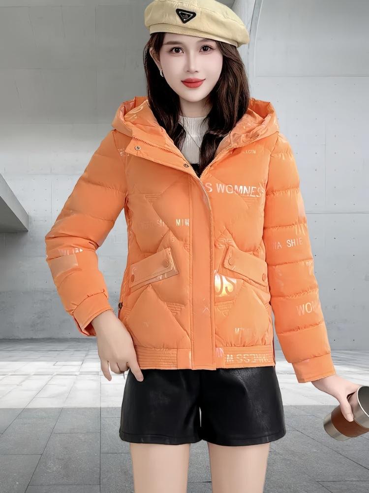 Colorful glossy down cotton-padded jacket for women's short winter new thickened cotton-padded jacket