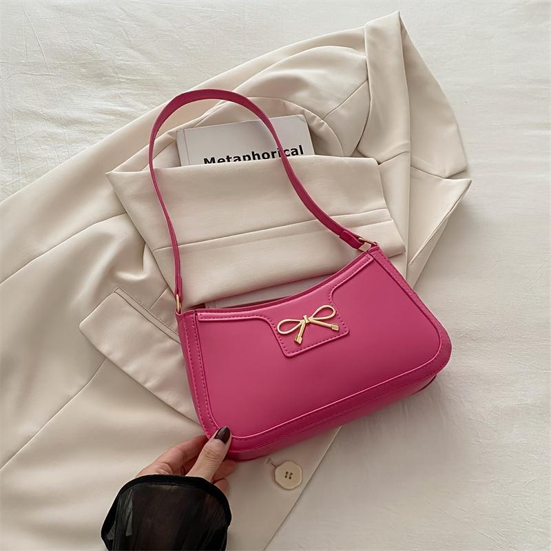 Popular bow underarm bag, new stylish shoulder bag, high-end, versatile, handbag, practical for daily life, travel, and outings розовый