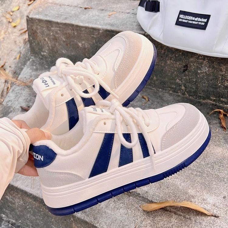 Korean Milk Fufu Little White Shoes Women's 2025 Autumn New Thick-soled Trend Casual Board Shoes Round Head Internet Celebrity Bread Shoes
