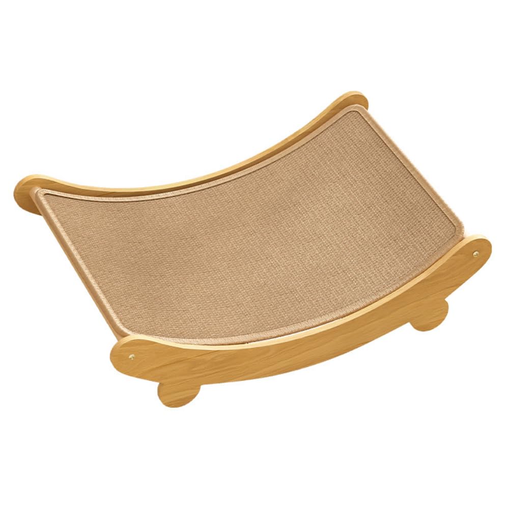 

ideamall Cat Scratching Post Bed with Nail File, Wooden, 40*32*10cm