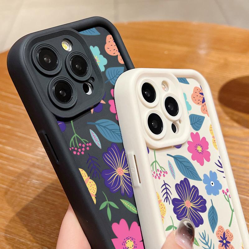 Colorful Leaves Flowers Phone Case For iPhone 17 Pro Max Air 16 15 14 13 12  XS X XR 7 8 Plus 16E Air Shockproof Bumper Cover