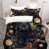 Moon Black Cat 3D Printed Duvet Cover Mysterious Animal Style Bedding Home Decor Soft Comfortable Luxury Quilt Cover Pillowcases