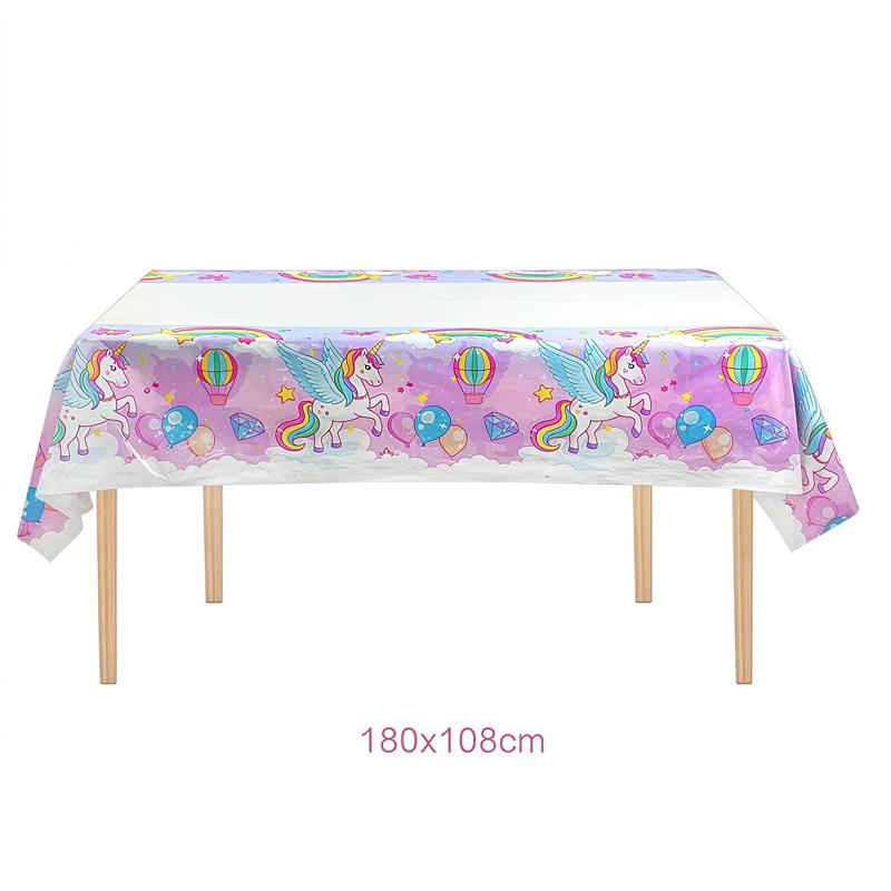 Cartoon Unicorn Birthday Party Decorationa  Unicorn Theme Bleware Paper Plate Cup Tablecloth Birthday Party Decor Supplies