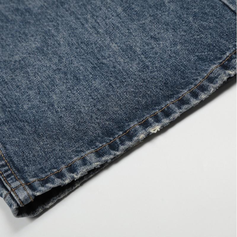 Unisex Distressed Washed Denim Jeans Loose Fit Straight Leg Wide Tube Pants Men Women Youth Casual Streetwear
