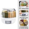 6KG Household Rotatable Rice Dispenser Sealed Dry Grain Bucket Dispenser Moisture-proof Kitchen Food Container Storage Box