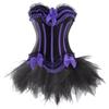 Women Shapewear And Puffy Tutu Skirt Set Halloween Cosplay Ballet Leotard Costume