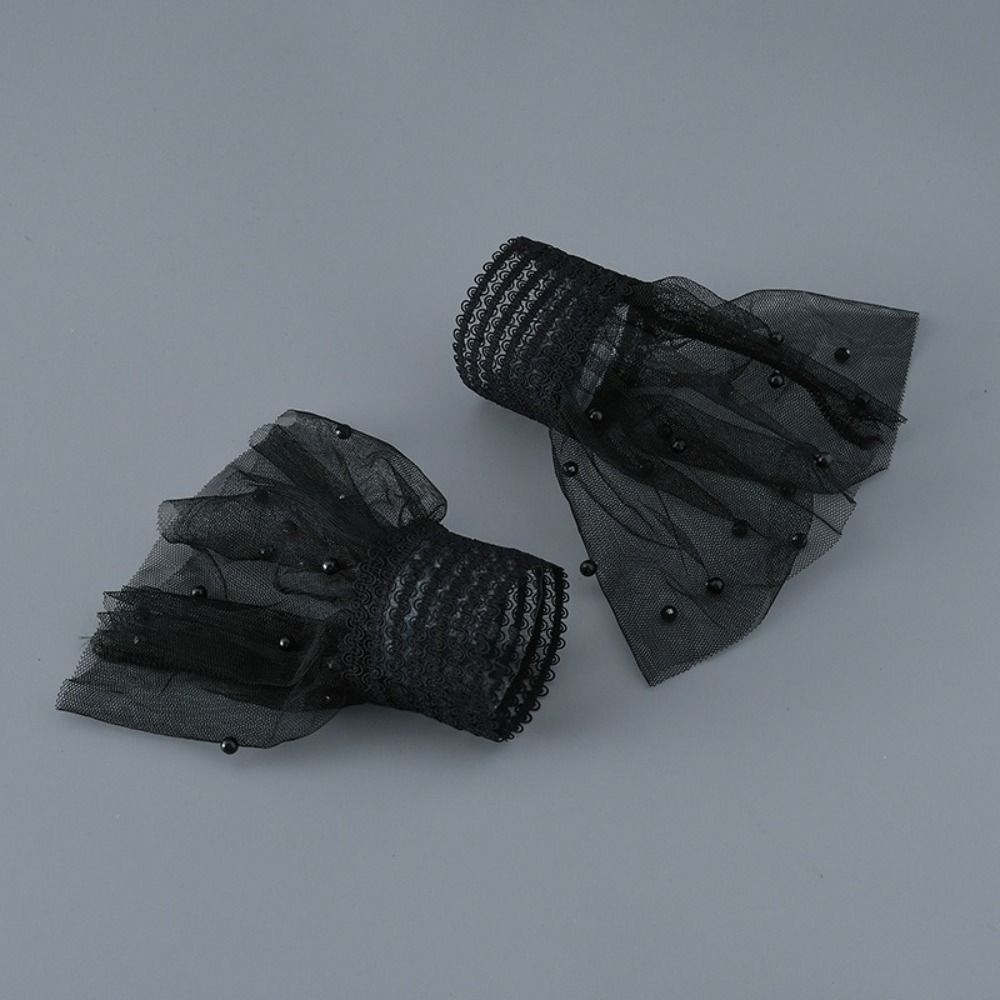 Mesh Pearl False Sleeve Cuffs White Black Wrist Cuff New Fake Cuff  Photography Props