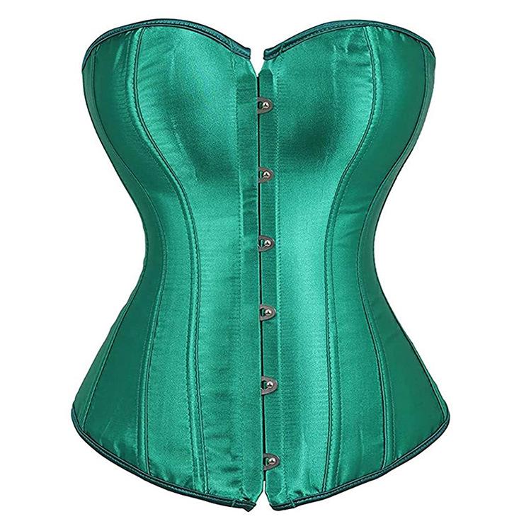 Corset satinat push-up cu control abdominal și tanga