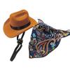 Pet Cowboy Hat Mini Pet Cosplay Cap Dress-up Bandana Scarf Halloween Costume Accessories for Small Medium Dogs Cats Party Decoration