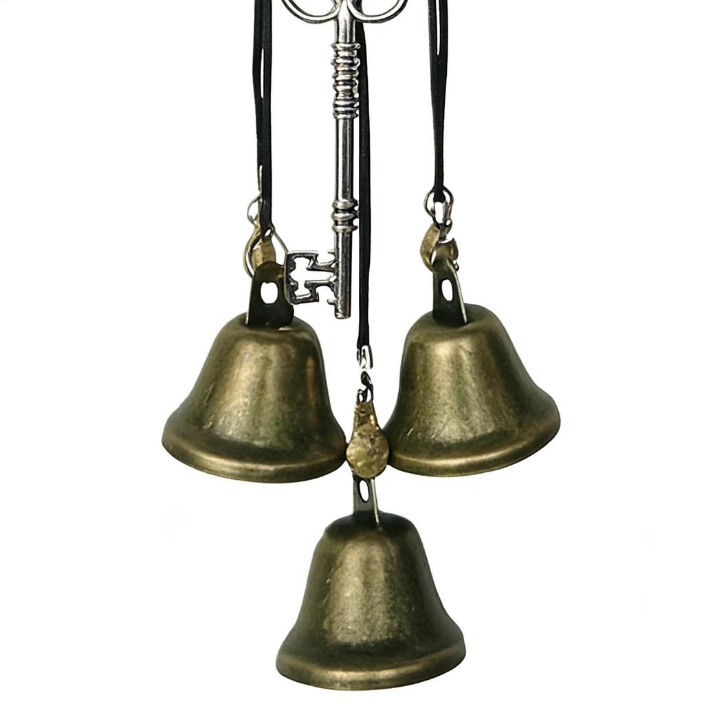 Witch Bells doorknob hanging decorative wicker wind chime home decoration Vintage Brass JingBells Window Hanging Ornament