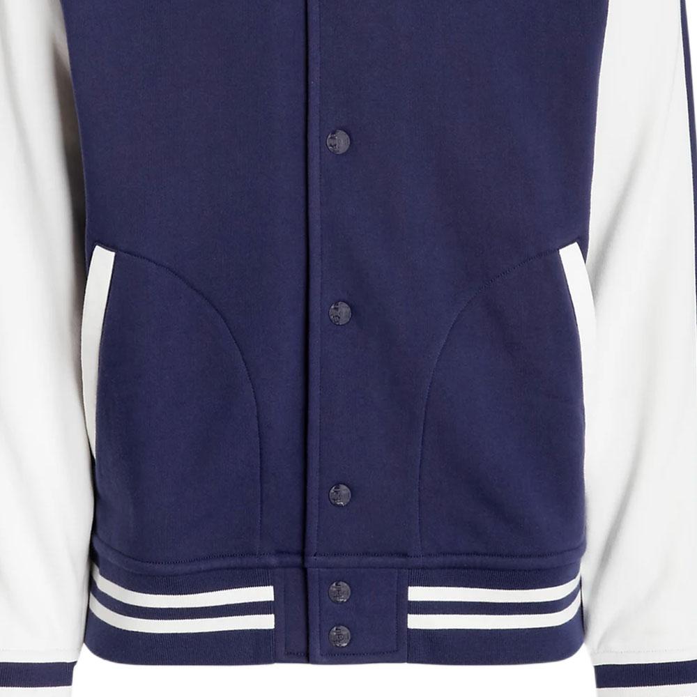 Polo Ralph Lauren FW23 Logo Embroidered Stripe Single-Breasted Casual Jacket Men Jackets Deep-Cobalt-Blue 710926910-001