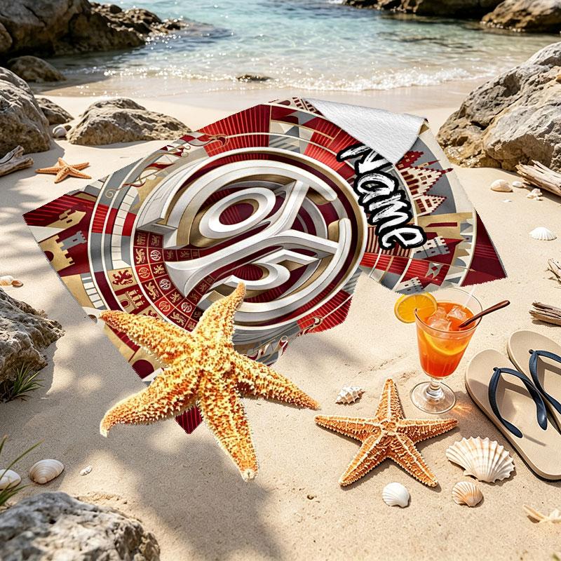 Custom Name Personalized 05 1FSV Mainz 05 Print Beach Towel, for Trip Camping Beach Party Home Decor, Birthday Gift for Family & Friends