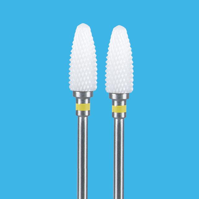 2 PCS Ceramic Milling Cutter For Manicure Machine Set Nail Drill Bits Corundum Mill Cutters Nails Pedicure Bit Sanding Cap
