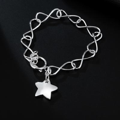 Bijoux de mode Bracelet étoile à 8 caractères pour femmes plaqué argent S925