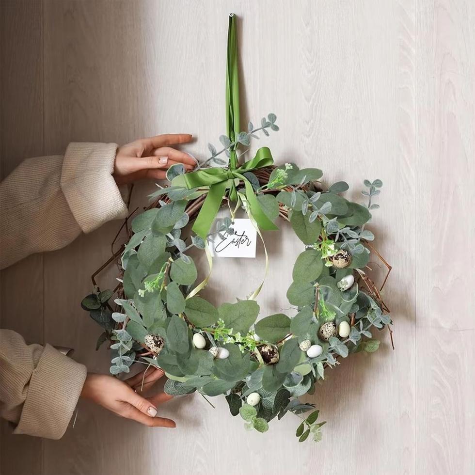 Artificial Eucalyptu Leaves Stems Eucalipto Branch Carrying Fruit Floral Bouquets Wedding Holiday Greenery Home Room Table Decor