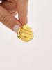 Qiong Yao Niche Irregular Hammered 18K Gold-Plated Pleated Earrings - Fashionable Stainless Steel Design