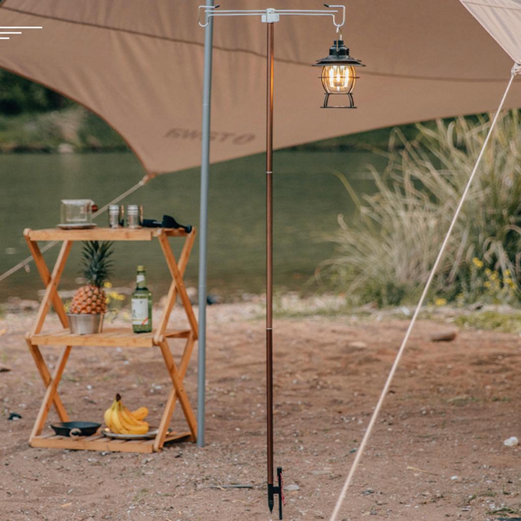 Portable Camping Folding Lamp Pole Lightweight Collapsible Aluminum Lantern Stand Outdoor Light