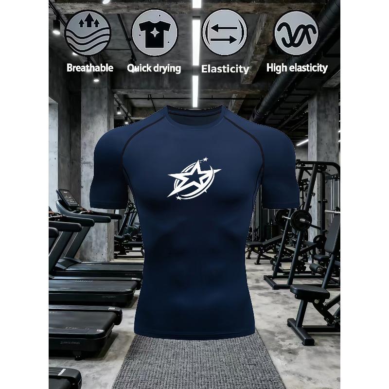 Men's High-Stretch Gym Compression T-Shirt with Quick-Dry & Breathable Fabric Casual Training Top