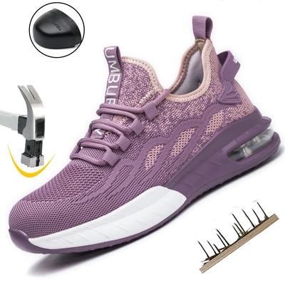 Women Safety Shoes For Work Safety Boots Breathable Steel Toe Puncture Proof Sport Work Sneakers Construction Security Boots