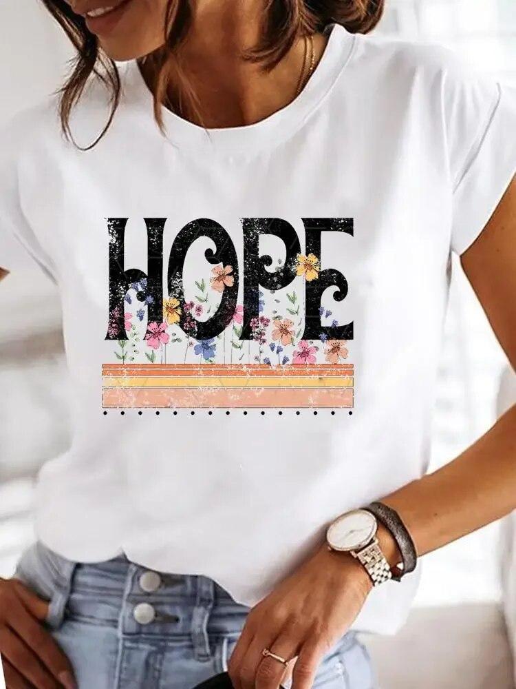 Clothes Ladies Summer T Clothing Print Fashion Casual T-shirts Letter 90s Trend Cute Short Sleeve Women FeUnisex Graphic Tee